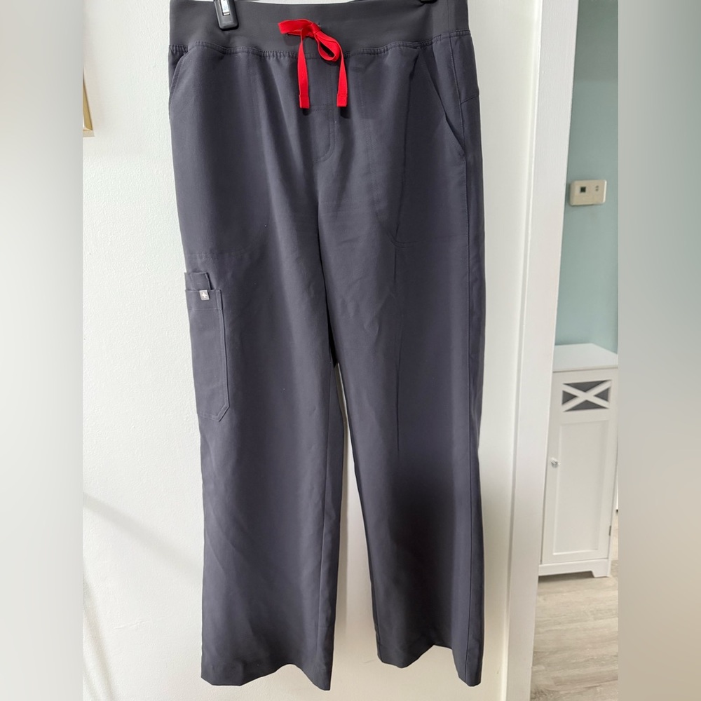 FIGS Charcoal High Waisted Isabel Wide Leg - Scrub Pant